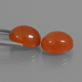 Carnelian Gemstones in 11 x 9 mm (calibrated) Size for Sale, Carnelian Stones in Red Orange Color