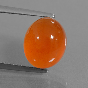 5.18 ct Orange Carnelian Gemstone, Carnelian Gem in Oval Cabochon Shape for Sale.