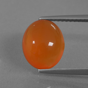 3.23 ct Orange Carnelian Gemstone, Carnelian Gem in Oval Cabochon Shape for Sale.
