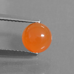 1.59 ct Orange Carnelian Gemstone, Carnelian Gem in Round Cabochon Shape for Sale.