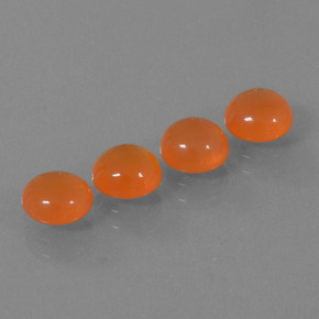 3.39 ct Orange Carnelian Stone, Natural Carnelian in Round Cabochon Shape for Sale