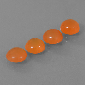 5.13 ct Orange Carnelian Stone, Natural Carnelian in Round Cabochon Shape for Sale