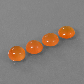 3.30 ct Orange Carnelian Gemstone, Carnelian Gem in Round Cabochon Shape for Sale.
