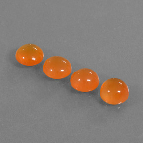 3.30 ct Orange Carnelian Stone, Natural Carnelian in Round Cabochon Shape for Sale