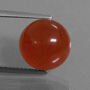 7.56 ct Orange Carnelian Gemstone, Carnelian Gem in Round Cabochon Shape for Sale.