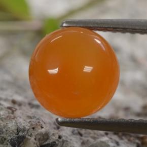 2.42 ct Orange Carnelian Gemstone, Carnelian Gem in Round Cabochon Shape for Sale.