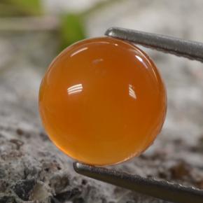 2.42 ct Orange Carnelian Stone, Natural Carnelian in Round Cabochon Shape for Sale