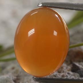 2.56 ct Orange Carnelian Gemstone, Carnelian Gem in Oval Cabochon Shape for Sale.