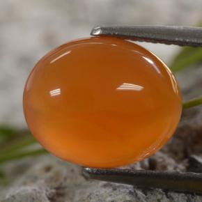 2.56 ct Orange Carnelian Stone, Natural Carnelian in Oval Cabochon Shape for Sale