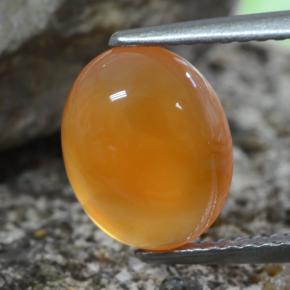 Apricot Orange Carnelian Gem - 2.5ct Oval Cabochon (ID: 469673)