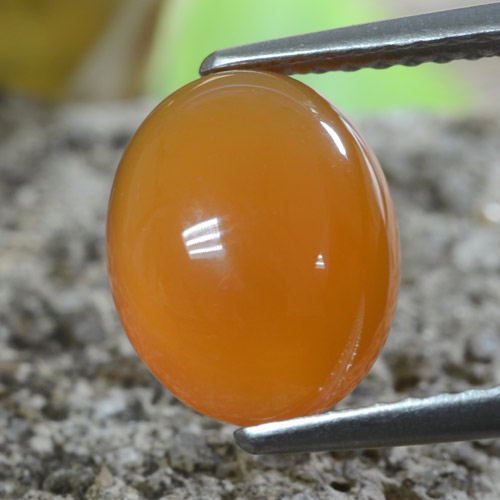 Medium Orange Carnelian Gem - 2.7ct Oval Cabochon (ID: 469675)
