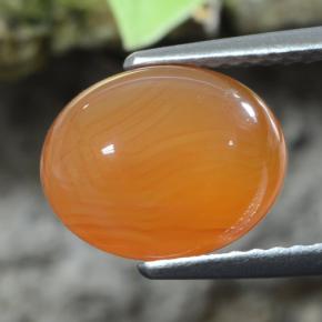 2.92 ct Orange Carnelian Stone, Natural Carnelian in Oval Cabochon Shape for Sale