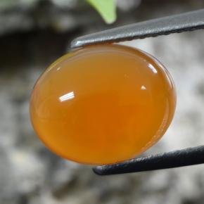 2.63 ct Orange Carnelian Stone, Natural Carnelian in Oval Cabochon Shape for Sale
