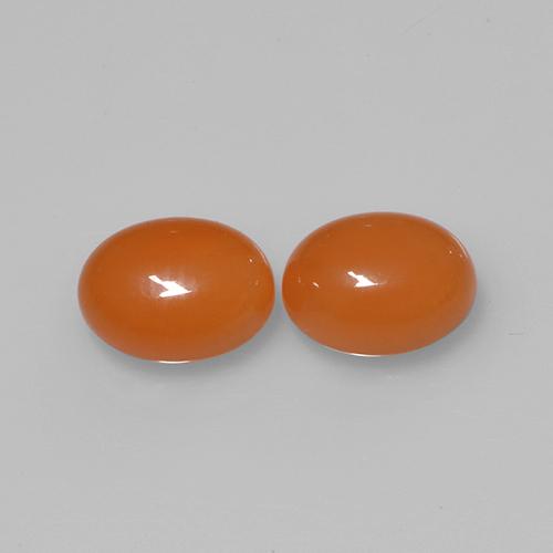 Reddish Orange Carnelian Gem - 1.6ct Oval Cabochon (ID: 469840)