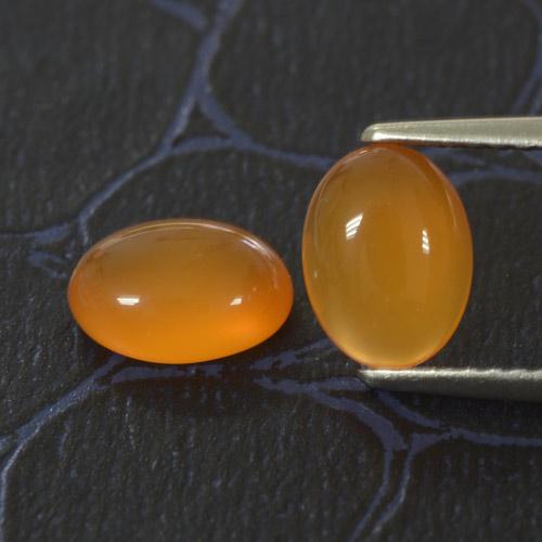 Aprikose Orange Karneol Edelstein - 1.2ct Oval Cabochon (ID: 469842)