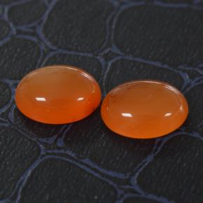 4.94 ctw Orange Carnelian Stones, Natural Carnelian in Oval Cabochon Shape for Sale