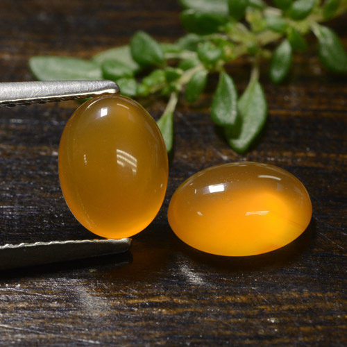 Bright Orange Carnelian Gem - 1.3ct Oval Cabochon (ID: 471570)