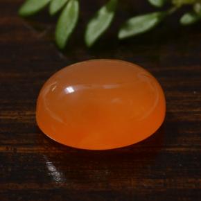 3.42 ct Orange Carnelian Stone, Natural Carnelian in Oval Cabochon Shape for Sale