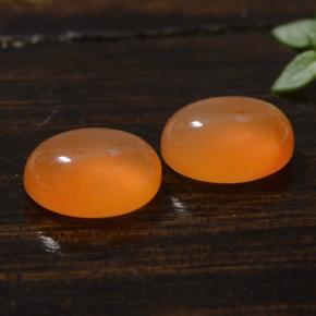 3.08 ctw Orange Carnelian Stones, Natural Carnelian in Oval Cabochon Shape for Sale
