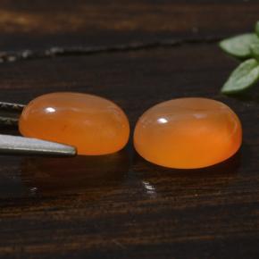 Carnelian Gemstones in 8.3 x 6.3 mm Size for Sale, Carnelian Stones in Medium Orange Color