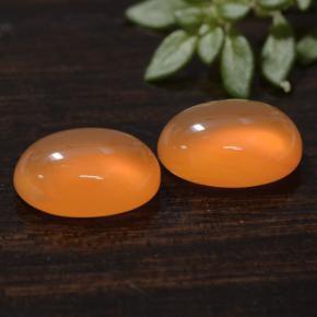 2.39 ctw Orange Carnelian Stones, Natural Carnelian in Oval Cabochon Shape for Sale