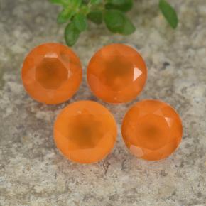 1.83 ctw Orange Carnelian Gemstones, Carnelian Gems in Round Facet Shape for Sale.