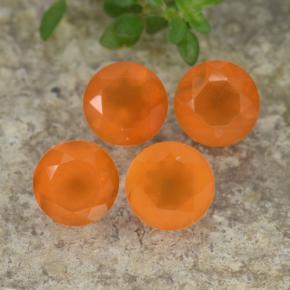 1.83 ctw Orange Carnelian Stones, Natural Carnelian in Round Facet Shape for Sale