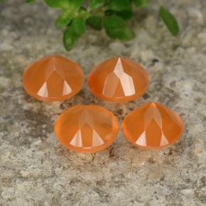 Carnelian Gemstones in 5 mm (calibrated) Size for Sale, Carnelian Stones in Medium Orange Color
