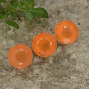 1.15 ctw Orange Carnelian Gemstones, Carnelian Gems in Round Facet Shape for Sale.