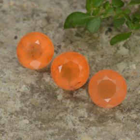 1.15 ctw Orange Carnelian Stones, Natural Carnelian in Round Facet Shape for Sale