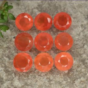 3.91 ctw Orange Carnelian Gemstones, Carnelian Gems in Round Facet Shape for Sale.