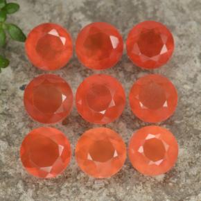 3.91 ctw Orange Carnelian Stones, Natural Carnelian in Round Facet Shape for Sale