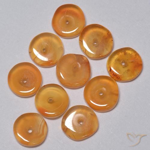 4.96 ctw Orange Carnelian Stones, Natural Carnelian in Rondelle Shape for Sale