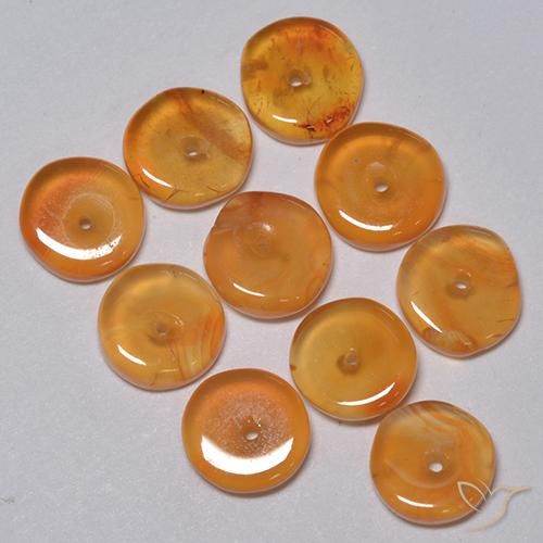 Carnelian Gemstones in 5.7 x 5.7 mm Size for Sale, Carnelian Stones in Medium Orange Color