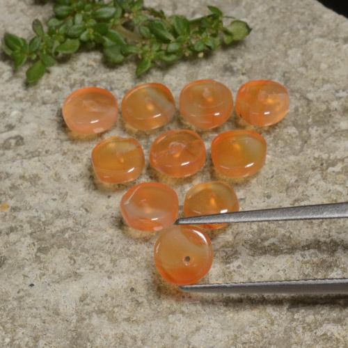 Reddish Orange Carnelian Gem - 0.8ct Rondelle (ID: 480075)