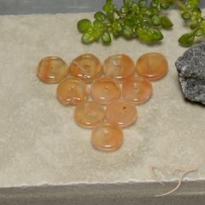 Carnelian Gemstones in 6.4 x 6.3 mm Size for Sale, Carnelian Stones in Reddish Orange Color