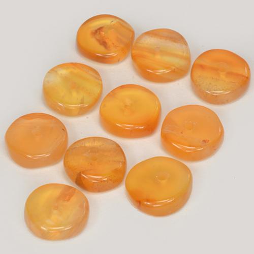 6.25 ctw Orange Carnelian Stones, Natural Carnelian in Rondelle Shape for Sale