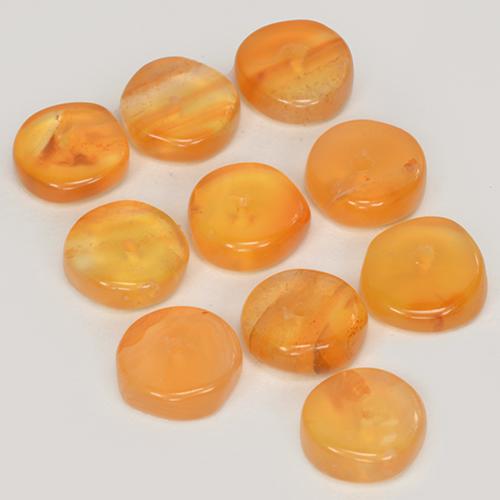 Carnelian Gemstones in 5.9 x 5.9 mm Size for Sale, Carnelian Stones in Apricot Orange Color