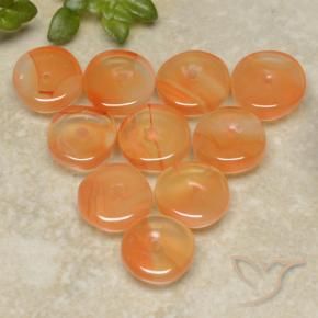 6.62 ctw Orange Carnelian Stones, Natural Carnelian in Rondelle Shape for Sale