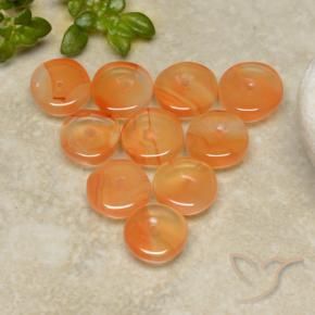 Carnelian Gemstones in 6 x 6 mm (calibrated) Size for Sale, Carnelian Stones in Warm Apricot Orange Color