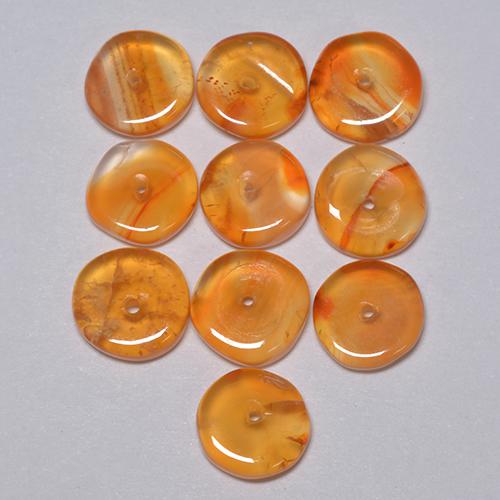 Medium Orange Carnelian Gem - 0.6ct Rondelle (ID: 480101)