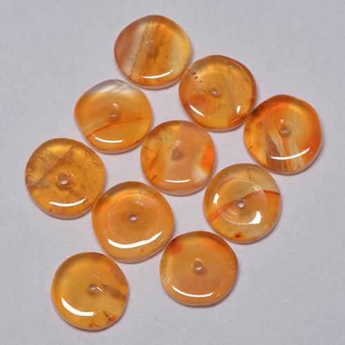 5.83 ctw Orange Carnelian Stones, Natural Carnelian in Rondelle Shape for Sale