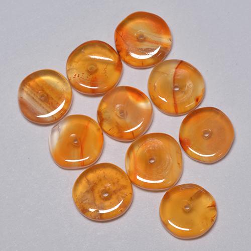 Carnelian Gemstones in 6.2 x 6.2 mm Size for Sale, Carnelian Stones in Medium Orange Color