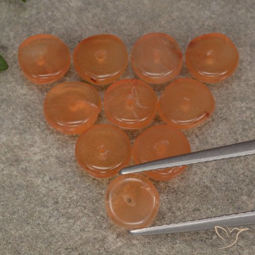 Lot de 10pc pièces de Cornalines Pourpre rougeâtre léger Fantaisie de l'Inde, taille 6,2x6,2 mm, poids total 6,74 ct / moyenne 0,67 ct chaque, dureté de Mohs 6.5 à 7 convient aux bijoux de tous les jours, pierre de sagesse, Photo A