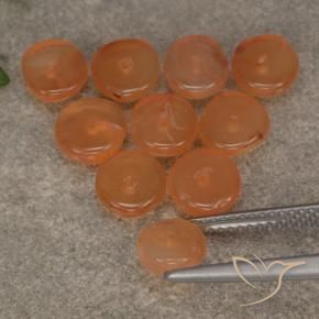 6.74 ctw Orange Carnelian Stones, Natural Carnelian in Rondelle Shape for Sale