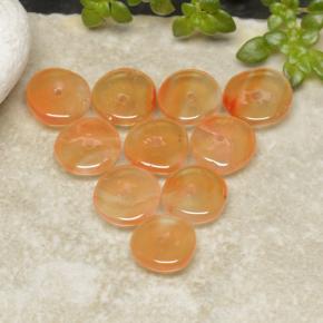 Medium Orange Carnelian Gem - 0.5ct Rondelle (ID: 480105)