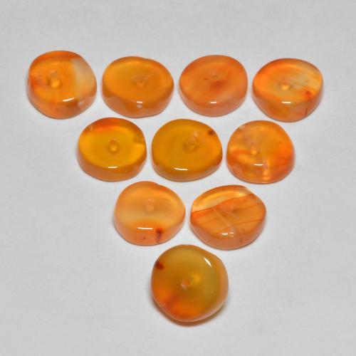 7.77 ctw Orange Carnelian Stones, Natural Carnelian in Rondelle Shape for Sale