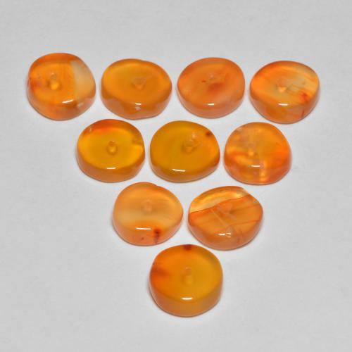 Carnelian Gemstones in 6.2 x 6.2 mm Size for Sale, Carnelian Stones in Apricot Orange Color