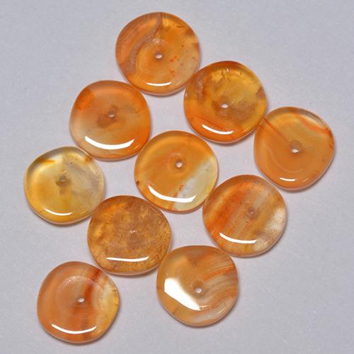 5.09 ctw Orange Carnelian Stones, Natural Carnelian in Rondelle Shape for Sale