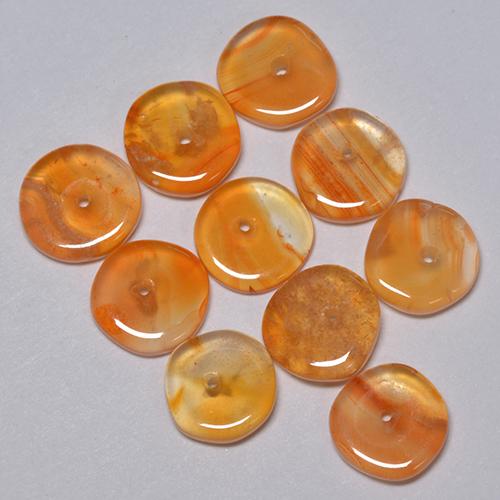 Carnelian Gemstones in 6 x 6 mm Size for Sale, Carnelian Stones in Medium Orange Color